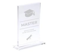KDO MAGIC - Trophée Personnalisable - Coffret Cadeau Inclus - Trophée Verre personnalisé - Texte, prénom ou Date gravé - Rectangle - École, Récompense, Université - Thème Diplôme