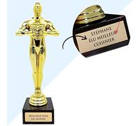 KDO MAGIC - Trophée Personnalisable - Statuette dorée personnalisée - Gravé avec Texte - Cadeau fête des pères, noël, Retraite, Homme