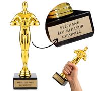 KDO MAGIC Trophée personnalisé gravé Statuette dorée | Idée cadeau | Texte gravé | Personnaliser | Cadeau | Maman | Papa | Noël | Anniversaire