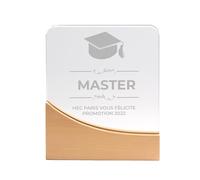 KDO MAGIC - Trophée Verre Personnalisé Coffret Inclus | Idée cadeau collègue, récompense, université | Trophée personnalisable gravé avec prénom | Base en bambou