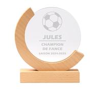 KDO MAGIC - Trophée Verre Personnalisé Coffret Inclus | Idée cadeau collègue, récompense, université | Trophée personnalisable gravé avec prénom | Base en bambou