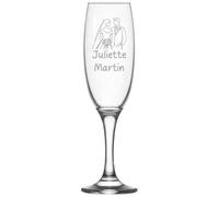 KDO MAGIC Verre à Champagne Mariage Personnalisé - Flûte Gravée Prénom des Mariés et Date - Cadeau Mariage, Témoins, Anniversaire Mariage