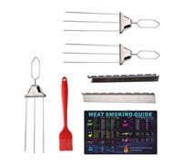 Kdouehg Ensemble de Brochettes de Crevettes à 3 Voies pour Griller, Fourchette de Barbecue Semi-Automatique Réutilisable, Bâton de Kebab en Plein Air
