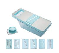 Kdouehg Métal Multifonctionnel Sécurité Manuel Coupe-Légumes Pomme de Terre Ail Carotte Râpe Bleu