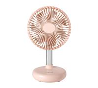 Kdouehg Mini Ventilateur Oscillant USB Rechargeable, Ventilateur de Table Portable à Piles avec 4 Niveaux de Vitesse, Ventilateur de Bureau pour L'Extérieur Rose