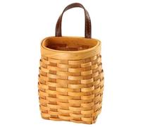 Kdouehg Panier Mural en Bois, Boîte de Rangement de Collations Aux Fruits de Bureau, Poignée en Cuir Pastorale Américaine, Panier de Rangement Fait à la Main, Facile à Installer et à Utiliser