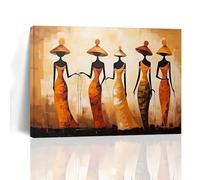 KDOVOKD Femme africaine peinture sur toile tribu ethnique africaine dame impressions d'art mural art abstrait décoration murale pour salon chambre 70x120 cm (28x47in) sans cadre