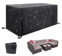 KDOVOKD Housse Salon de Jardin Exterieur 170x105x75cm,Bache Protection Salon de Jardin,Imperméable Housse De Table Exterieur Rectangulaire Housse de Table avec Boucle Coupe Vent