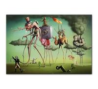 KDOVOKD Le rêve américain de Salvador Dali Peintures sur toile Reproductions d'œuvres d'art célèbres Art mural pour salon chambre 40x60 cm (15,7x23,6 pouces) Sans cadre
