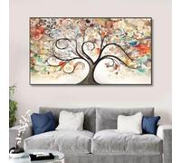 KDOVOKD The Fantasy Love Tree Toile Peinture Imprime Affiches Arbre de Vie Mur Art Photos pour Salon Chambre décoration 75x150 cm (30x59in) avec Cadre Noir