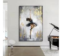KDOVOKD Toile de peinture abstraite danseuse de ballet, affiches encadrées, images d'art mural pour salon, décoration de la maison, 90x140cm (35.4x55.1in) avec cadre