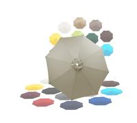 KDQRMVV 8 Baleines Toile De Parasol De Remplacement 200cm/270cm/350cm(Size:8Ribs 400cm/13.2ft,Color:Gris Clair)