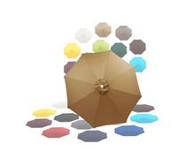 KDQRMVV 8 Baleines Toile De Parasol De Remplacement 200cm/270cm/350cm(Size:8Ribs 400cm/13.2ft,Color:Khaki)