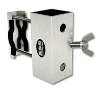 KDR Support de Parasol en Acier Inoxydable - Support de Serrage sans perçage pour Balustrade de 2,5 à 5 cm de diamètre et 6 x 5 cm - pour parasols jusqu'à Ø 270 cm - Inoxydable et Stable