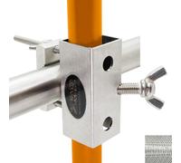 KDR Support de parasol en acier inoxydable - Support de serrage sans perçage pour balustrade de 2,5 à 4 cm de diamètre et 6 x 4 cm - Pour parasols jusqu'à 180 cm de diamètre - Inoxydable et stable