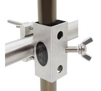 KDR Support de parasol en acier inoxydable - Support de serrage sans perçage pour balustrade de 2,5 à 4 cm de diamètre et 6 x 4 cm - Pour parasols jusqu'à 180 cm de diamètre - Inoxydable et stable