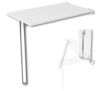 KDR Table Murale Pliante Bureau Plateau de Table 80x50 cm en Blanc Table Pliante Table de Salle à Manger Table de Cuisine pour Le Mur Hauteur de la Table 74 cm pour Le Montage Mural