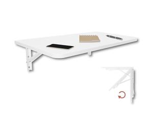 KDR Table Murale Pliante - Table Rabattable Gain de Place, Bureau Pliable ou Table de Cuisine et Salle à Manger, Table Murale pour Petit Espace, Table Mur Rabattable (Blanc, 70×40 cm)