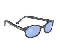 KD's 20012 - Lunettes de soleil noir mat sportifs et motards - homme & femme - s'adaptent sous casque de moto vélo ski - Verres bleus UV400