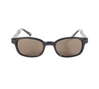 KD's Lunettes de soleil de bikers - monture noire - verres brun foncé spécial été - longs bras minces spécial casque - taille XL