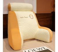 KDTRKH Coussin de lecture confortable avec dossier amovible et multifonction - Accoudoirs et dos pour se détendre en regardant la télévision, toast - 60 x 50 cm