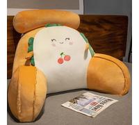 KDTRKH Coussin de repos pour lit et lecture, coussin de repos, coussin de repos avec accoudoirs pour s'asseoir dans le lit, pour se détendre, regarder la télévision, jouer à des jeux, orange B, 55 x