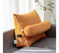 KDTRKH Coussin de Triangle d'oreiller de cale, Soutien arrière réglable de Coussin de cale de Dos, Oreiller de Lecture pour des Livres, Jeu ou regardant la TV,Orange,45 * 45 * 20cm