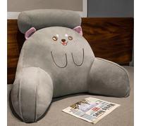 KDTRKH Coussin lombaire doux pour repose-lit, lecture - Coussin de repos, coussin de repos avec accoudoirs pour s'asseoir dans le lit, pour se détendre, regarder la télévision, jouer à des jeux, gris