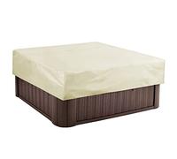 KDTRKH Housse de Spa carrée, Housse de Protection pour Spa avec élastique, étanche à l'eau, résistante au Soleil et aux UV, Housse de Bain de Source Chaude pour l'extérieur.,Beige,207x207x30cm