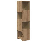 KDVXBCQJH Armoire d'angle en chêne Artisan 25,5 x 25 x 102 cm | Étagère d'angle fine avec 4 étagères pour chambre à coucher et couloir, crée un espace de rangement ordonné dans les niches