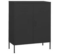 KDVXBCQJH Armoire d'appoint en acier Anthracite 80 x 35 x 101,5 cm | Commode robuste en métal avec 2 étagères réglables pour salon, bureau et couloir avec pieds réglables.