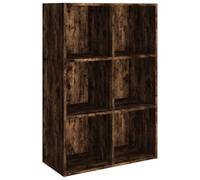 KDVXBCQJH Bibliothèque Buffet en chêne fumé 66 x 30 x 98 cm | Utilisation flexible debout et allongée avec 6 compartiments pour le salon et le couloir en bois facile d'entretien.