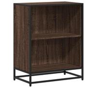 KDVXBCQJH Bibliothèque en métal marron aspect chêne 60 x 35 x 76 cm | Paravent compact à 2 compartiments pour salon et chambre à coucher. Construction en métal robuste, charge jusqu'à 80 kg.