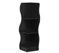KDVXBCQJH Étagère d'angle noire 34 x 33 x 102 cm en bois | Étagère d'angle peu encombrante en forme de vague pour salon et chambre à coucher, étagères robustes pouvant supporter