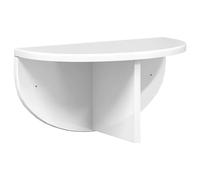 KDVXBCQJH Étagère murale en bois blanc brillant 38 x 19 x 19 cm | Étagère murale peu encombrante pour chambre à coucher, salon et bureau. Un accroche-regard moderne pour les livres et la
