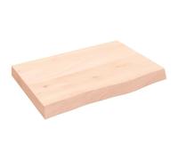 KDVXBCQJH Étagère murale en chêne massif non traité - 60 x 40 cm | Plaque en bois véritable fabriquée à la main en chêne avec bord naturel pour une transformation individuelle dans le salon ou