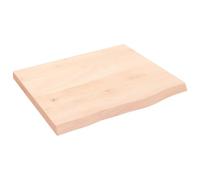 KDVXBCQJH Étagère murale en chêne massif non traité 60 x 50 cm | Étagère murale faite à la main avec véritable bord d'arbre pour salle de bain, cuisine et salon. Chaque planche est unique en