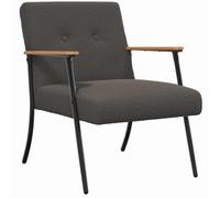 KDVXBCQJH Fauteuil gris foncé aspect laine avec pieds en acier | Chaise rembourrée douce aspect bou vec pieds métalliques solides pour des heures de détente dans le salon ou la chambre à