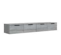 KDVXBCQJH Lot de 2 armoires murales en bois gris sonoma - 68 x 30 x 20 cm | Les étagères murales élégantes avec tiroir intégré créent un espace libre au sol et de l'ordre dans la chambre