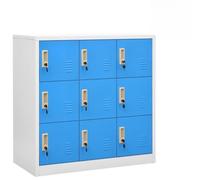 KDVXBCQJH Lot de 5 armoires à casier en acier 90 x 45 x 92,5 cm | Ensemble d'armoire en métal robuste avec serrure pour bureau et école. 9 compartiments offrent un espace de rangement ordonné