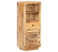 KDVXBCQJH Meuble haut en bois de manguier massif 45 x 32 x 110 cm | Commode étroite pour le salon avec porte, tiroir et compartiment. Buffet monté en bois véritable.