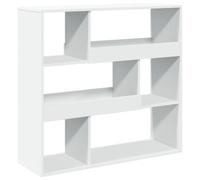KDVXBCQJH Séparateur de pièce Blanc 100 x 33 x 94,5 cm Bibliothèque avec 6 | Étagère polyvalente pour le salon et le bureau avec 6 compartiments ouverts en bois solide de couleur blanche