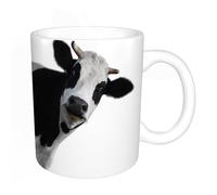 KDWJS Mug porcelaine fine Mug Tasses de 11 oz 330ml pour collègue,amis,frères et soeurs imprimer Tasse de café exquis CadeauVache drôle isolée sur fond blanc