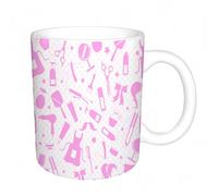 KDWJS Mug porcelaine fine Mug Tasses de 11 oz 330ml pour collègue,amis,frères et soeurs imprimer Tasse de café exquis CadeauSalon de coiffure les outils et accessoires du coiffeur un simple contour i