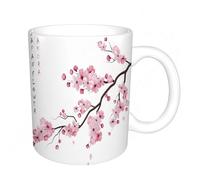 KDWJS Mug porcelaine fine Mug Tasses de 11 oz 330ml pour collègue,amis,frères et soeurs imprimer Tasse de café exquis Cadeaufleur de cerisier aux couleurs pastel. branche de sakura du Japon avec de