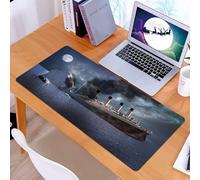 KDWJS Tapis de Souris XXL Speed Gaming - 90x40 cm - Base en Caoutchouc antidérapant Extended - Améliore la précision et la Vitesse - Le paquebot Titanic s'est écrasé Contre Un Iceberg en 1912 dans l'