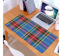KDWJS Tapis de Souris XXL Speed Gaming - 90x40 cm - Base en Caoutchouc antidérapant Extended - Améliore la précision et la Vitesse - Art. Le Motif Tartan Bleu et Les Lignes nettes forment Un Motif à