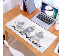 KDWJS Tapis de Souris XXL Speed Gaming - 90x40 cm - Base en Caoutchouc antidérapant Extended - Améliore la précision et la Vitesse - Aquarelle, Gratte-Ciel Empire State Building, Vieille Merveille am