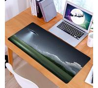 KDWJS Tapis de Souris XXL Speed Gaming - 90x40 cm - Base en Caoutchouc antidérapant Extended - Améliore la précision et la Vitesse - Mystérieux OVNI, Un OVNI émettant Une Vue sous l'immense Clair de