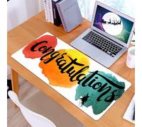 KDWJS Tapis de Souris XXL Speed Gaming - 90x40 cm - Base en Caoutchouc antidérapant Extended - Améliore la précision et la Vitesse - Citation de félicitations dessinée à la Main sur Aquarelle